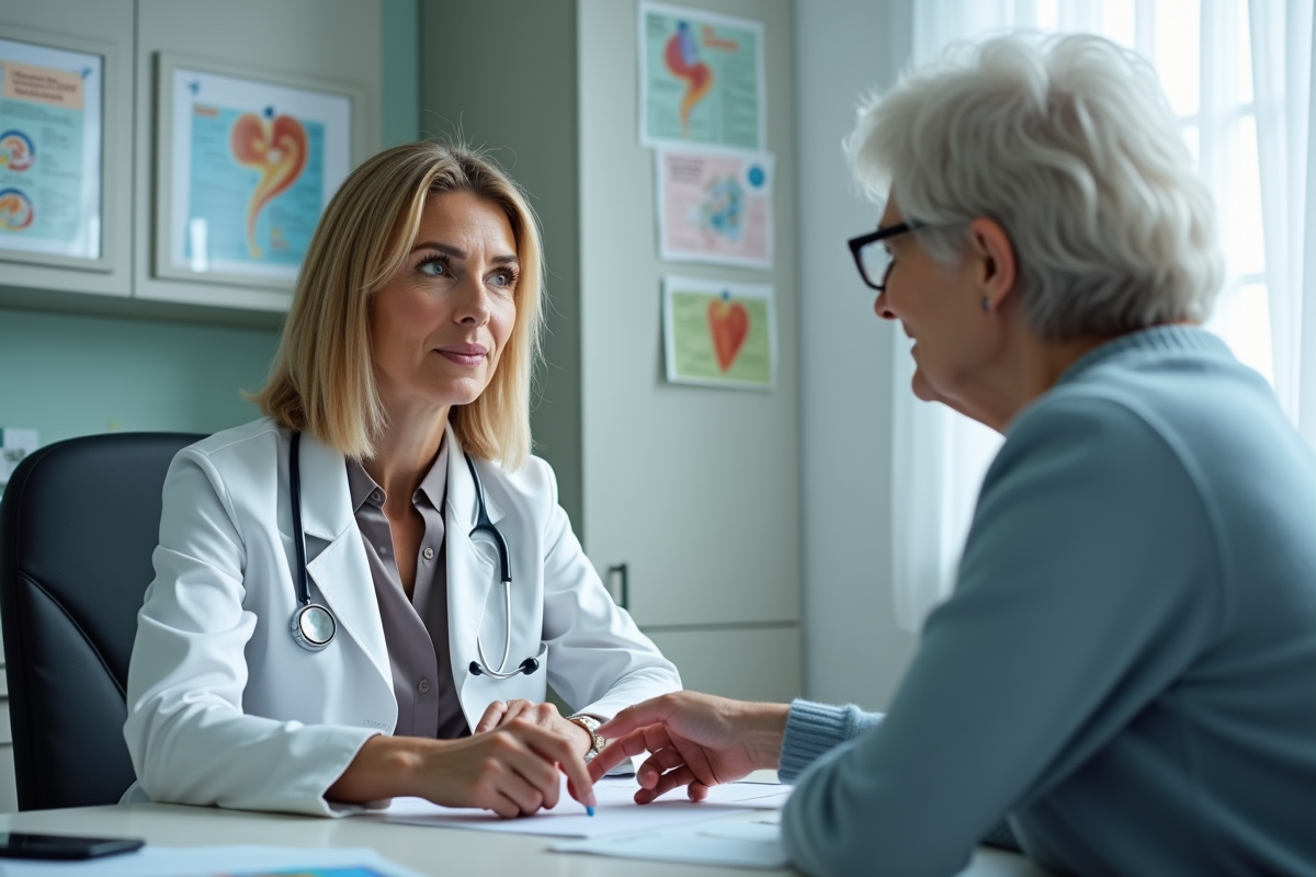 Cardiologue en consultation avec une patiente dans une salle d