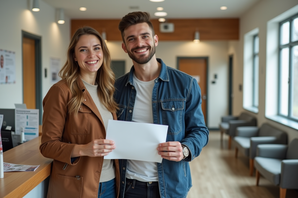 Jeune couple à la réception d