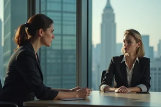 Femme d affaires au bureau avec une collègue