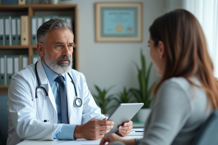 Médecin en consultation avec une patiente anxieuse